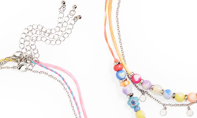Shop Capelli New York Kids' 2-pack Layered Mood Necklaces In Pink Multi
