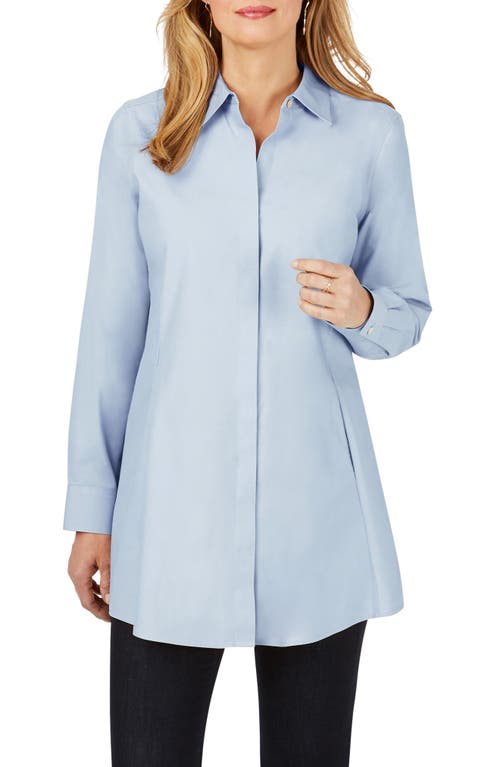 Cici Non-Iron Tunic Blouse in Blue Wave