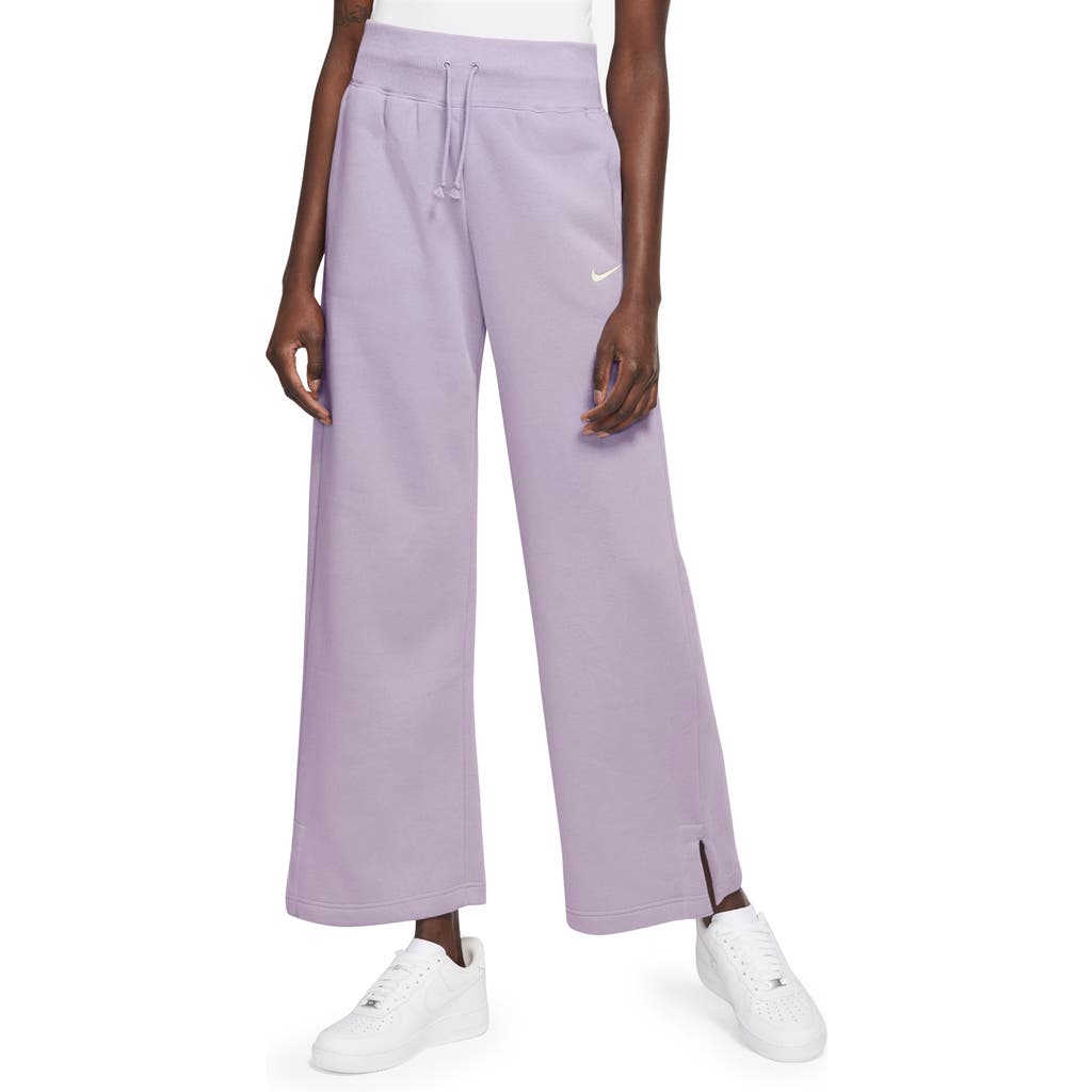 Nike Sportswear Phoenix High Waist Wide Leg Sweatpants In Violet Mist/sail