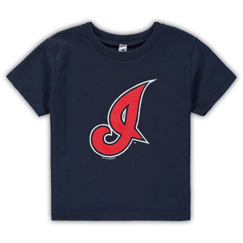 Cleveland Indians Soft as a Grape Girls Youth Raw Edge Fringe T-Shirt -  Heathered Gray