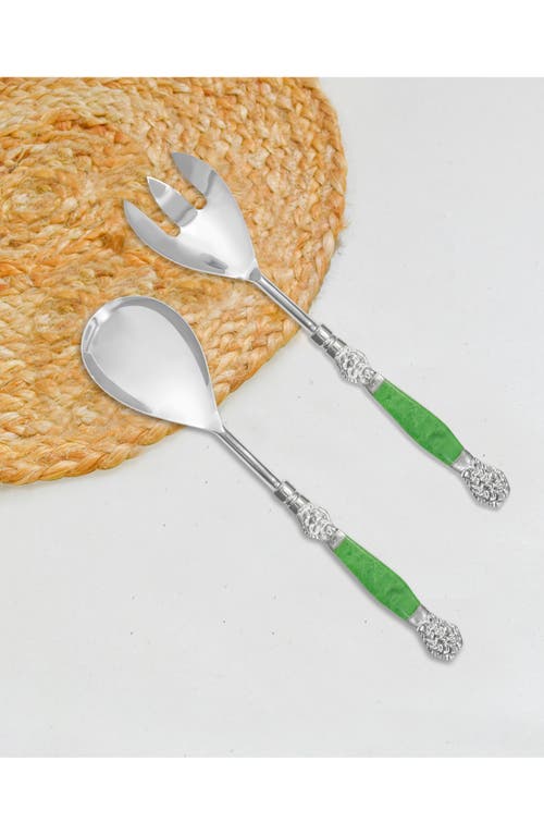 Tiramisu Vibrant Verde Stainless Steel Salad Servers In Green
