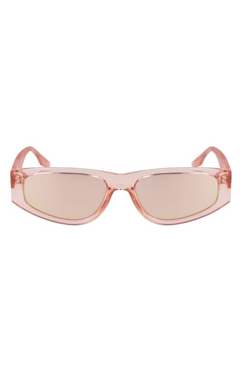 Fluidity 56mm Rectangular Sunglasses in Crystal Cheeky Coral