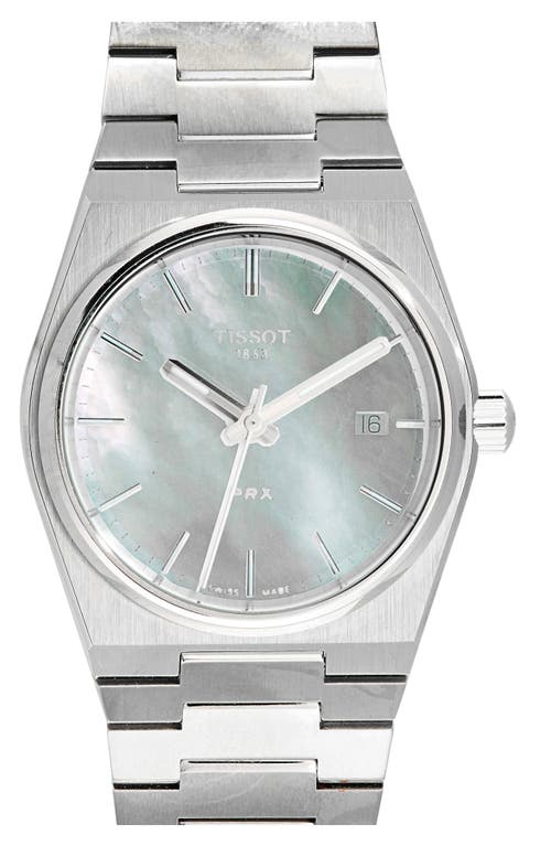 Tissot Prx Bracelet Watch, 35mm In White Mother Of Pearl