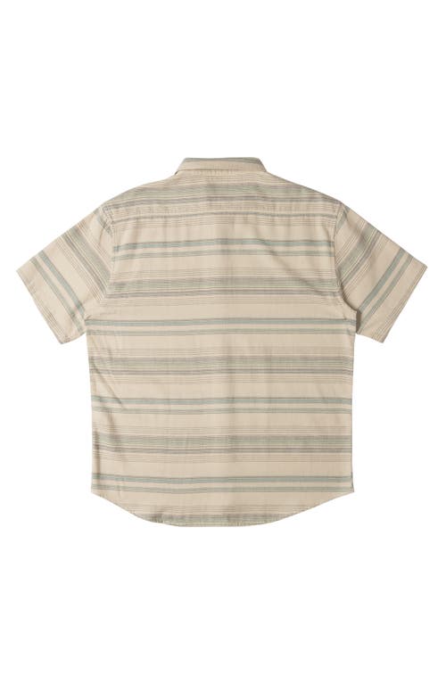 Shop Billabong Kids' All Day Stripe Short Sleeve Button-up Shirt In Cream