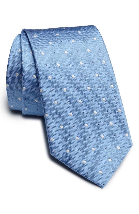 Shop Jack Victor Chesterfield Neat Dot Silk Tie In Blue