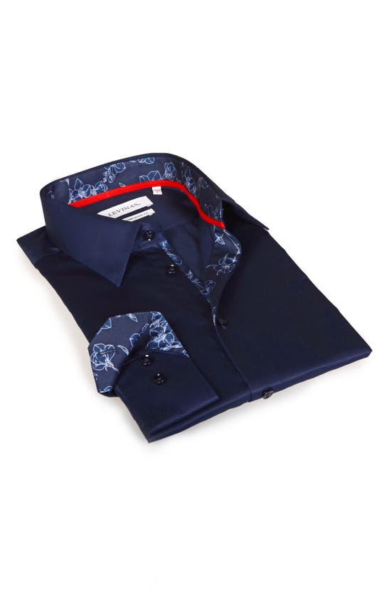 Levinas Contemporary Fit Modern Business Dress Shirt In Navy