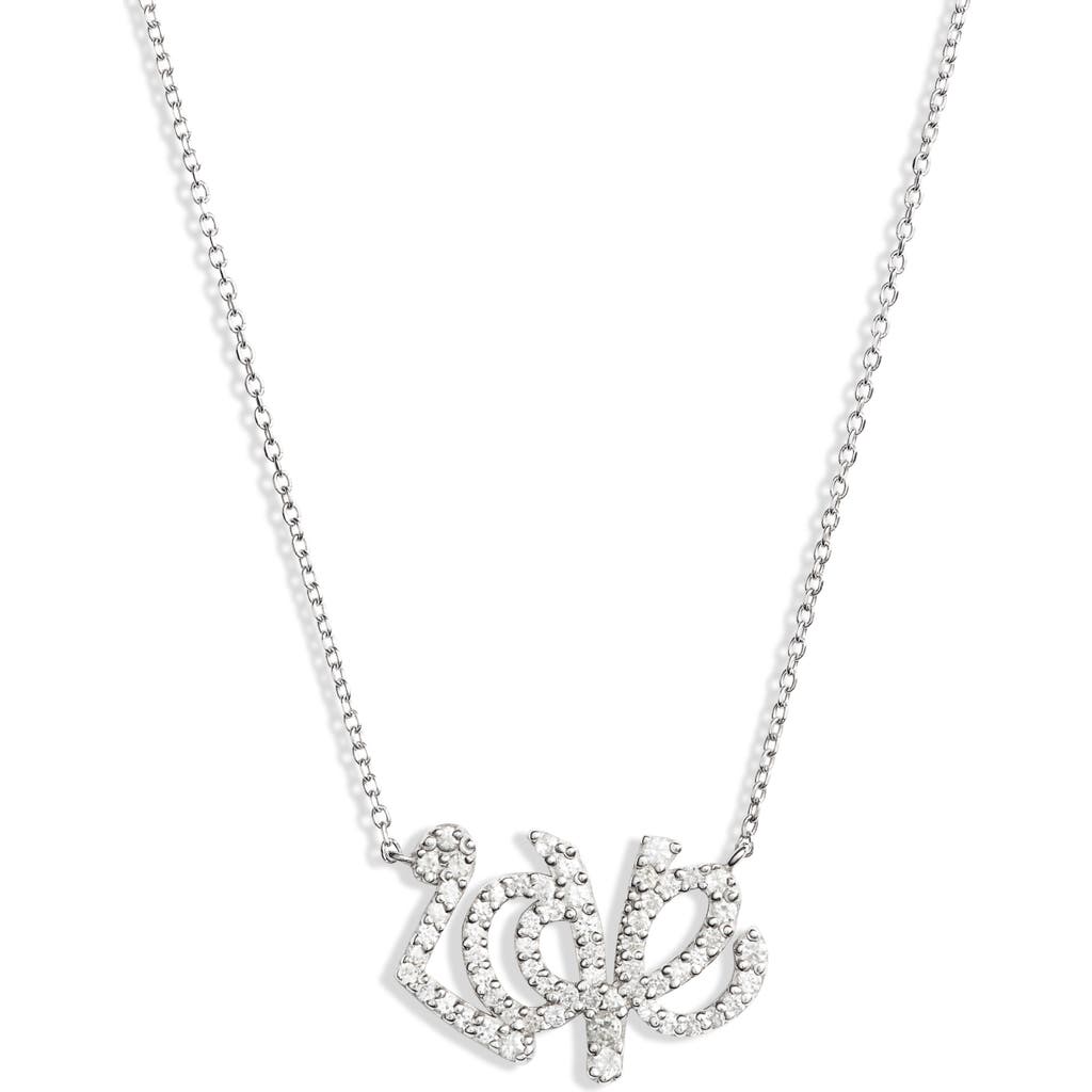 Shop Anzie Love Letter Love Script Pendant Necklace In Silver/sapphire