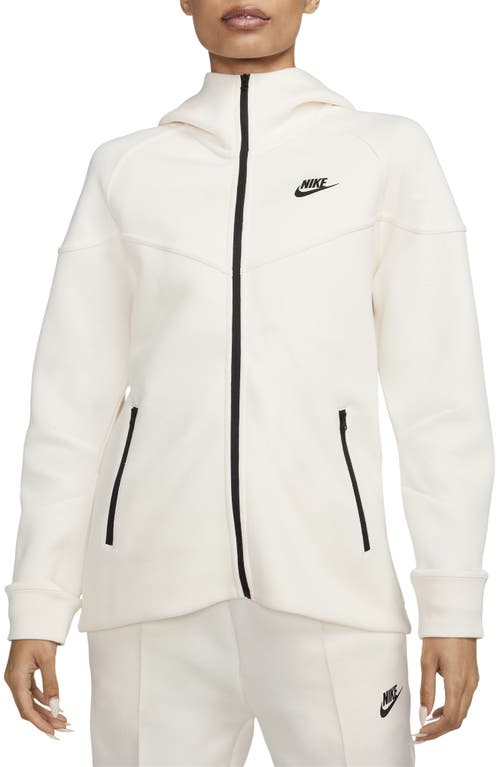 Shop Nike Sportswear Tech Fleece Windrunner Zip Hoodie In Pale Ivory/black