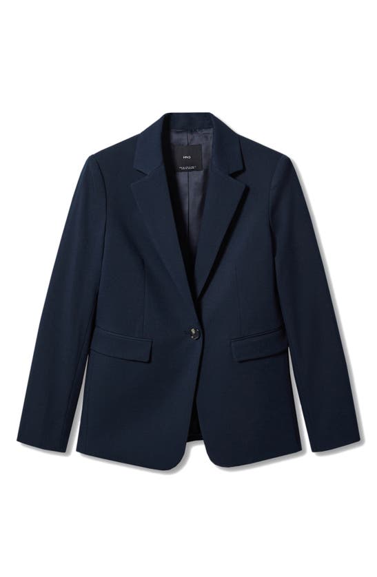 Shop Mango Suit Blazer In Dark Navy