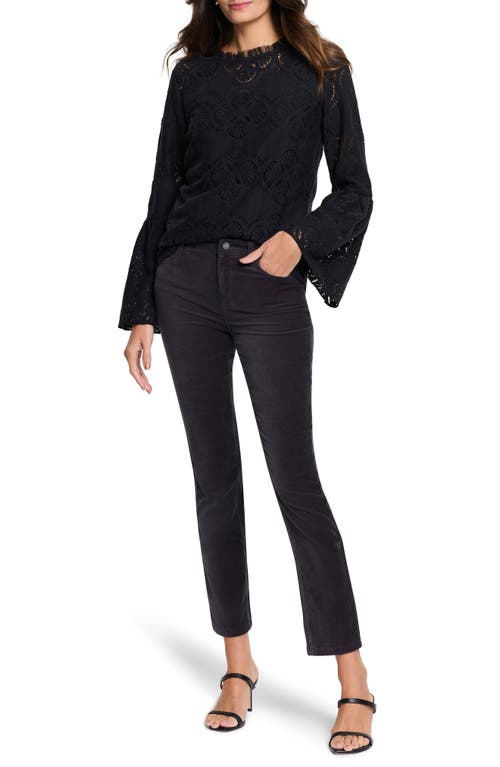 Shop Nic + Zoe Nic+zoe High Waist Stretch Velveteen Straight Leg Ankle Pants In Charcoal