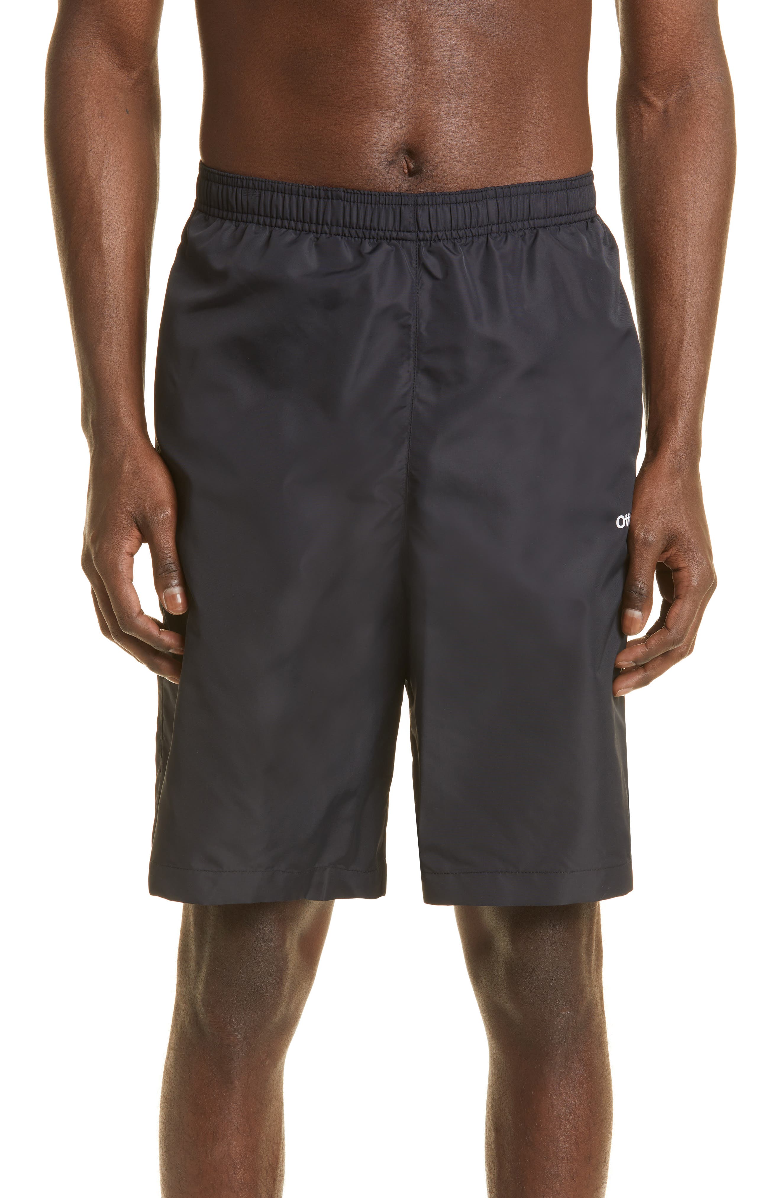 off white swim trunks