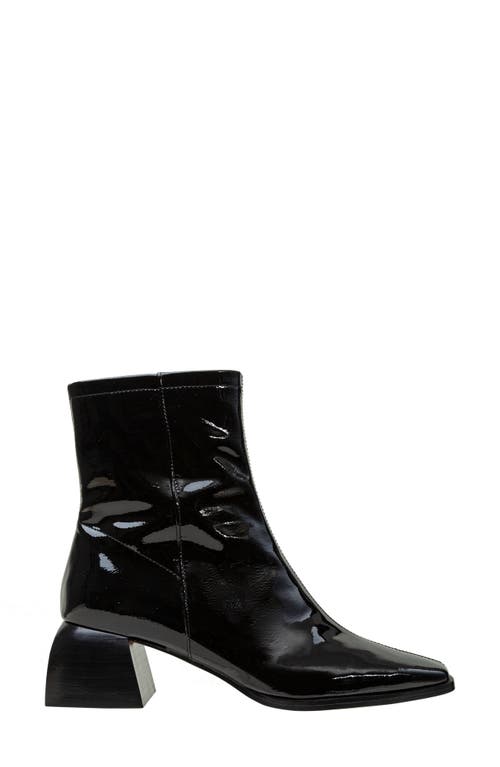 Linea Paolo Venata Block Heel Bootie In Black Patent