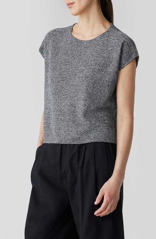 Shop Eileen Fisher Organic Linen & Organic Cotton Top In Black/white