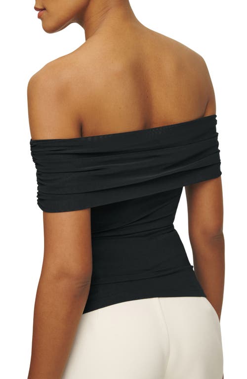 Shop Reformation Rosaline Off The Shoulder Knit Top In Black