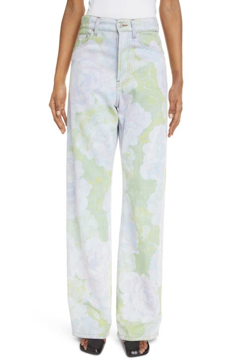 Cozy milky white faux fur Pants with LV inspired multi-color Monograms  print