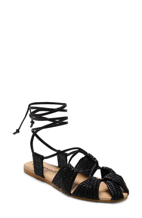 Sunny Gilly Sandal in Black Leather