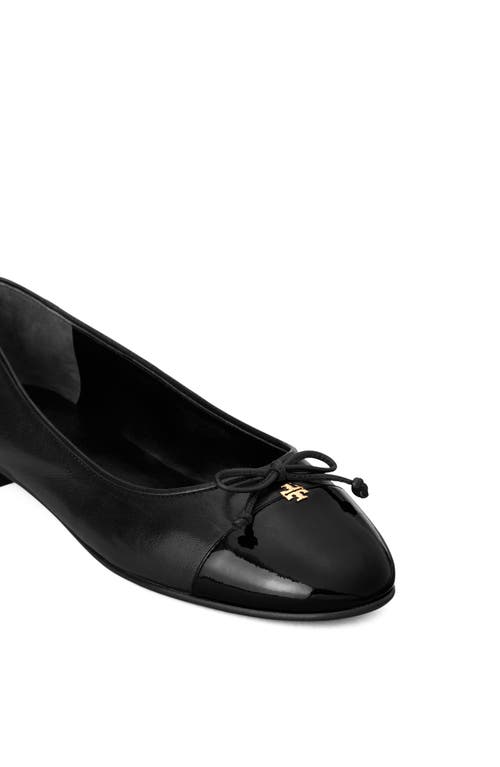 Shop Tory Burch Cap Toe Ballet Flat In Perfect Black/perfect Black