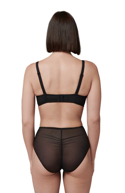 Shop Simone Perele Intrigue Floral Embroidered Briefs In Black