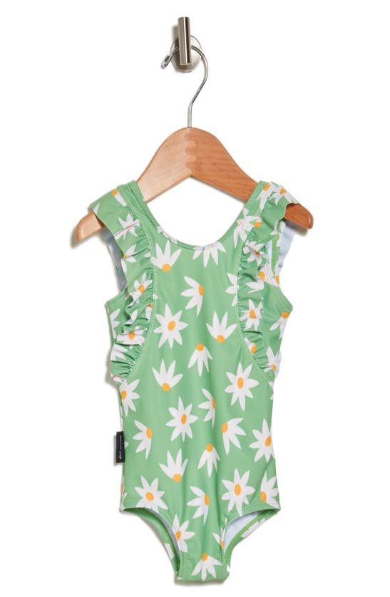Dot Australia Babies' Geometric Floral One-piece Swimsuit In Green
