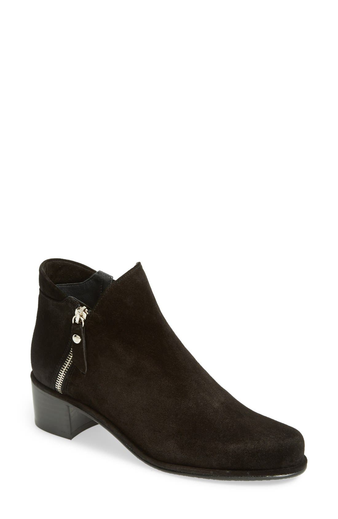 stuart weitzman quinn leather ankle bootie