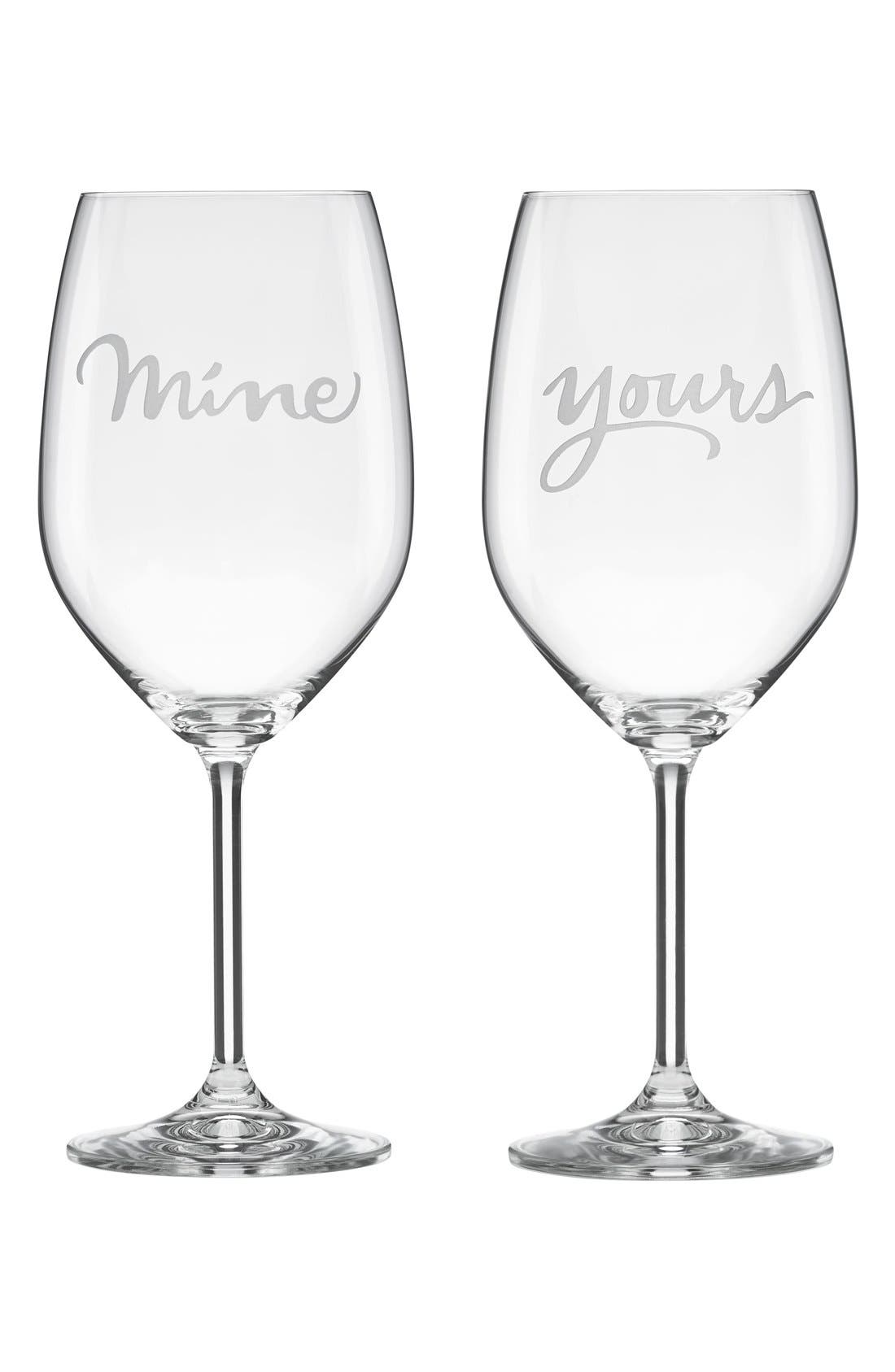 kate spade new york 'yours & mine' crystal wine glasses Nordstrom