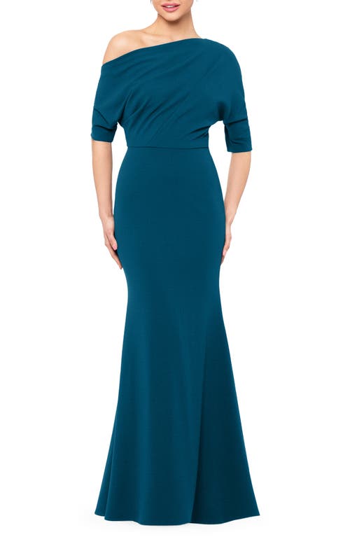 Betsy & Adam One-Shoulder Crepe Scuba Trumpet Gown at Nordstrom,