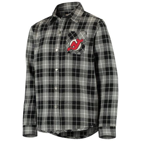 Lids Boston Red Sox WEAR by Erin Andrews Women's Flannel Button-Up