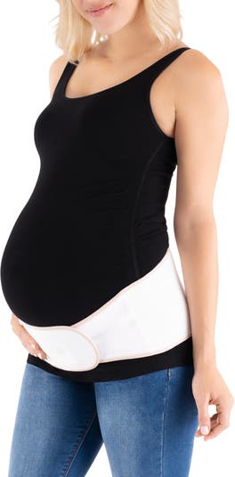 Ingrid & Isabel Basics Bellaband, Maternity Belly Band, Pants & Jeans  Extender for Pregnancy & Postpartum, Black/White, 2-Pack 
