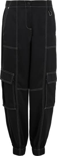 Fran High Rise Tapered Cargo Trousers Black