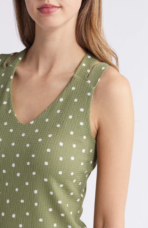 Loveappella Crisscross Tank Top In Sage