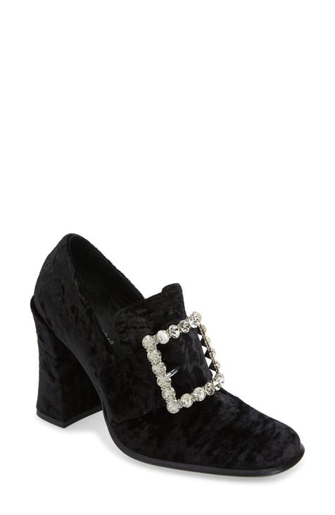 loafers with silver buckle