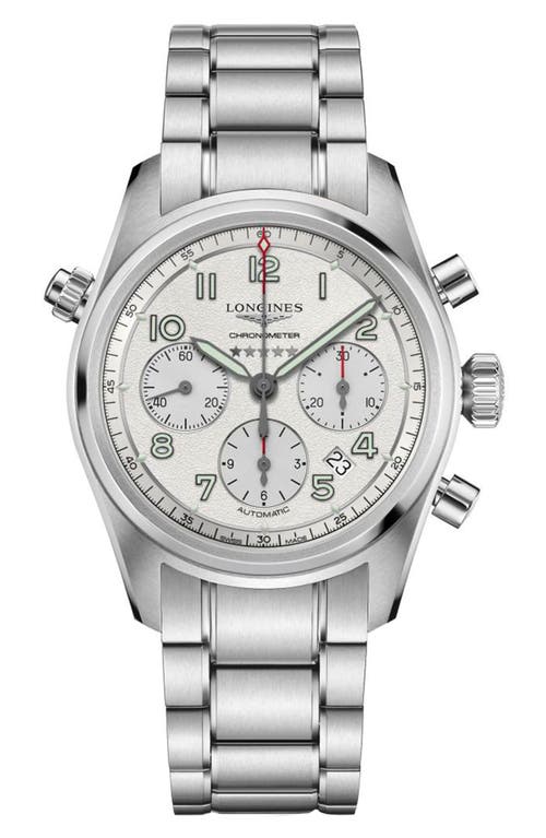 Longines Spirit Automatic Chronograph Bracelet Watch, 42mm In White