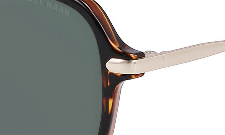 Shop Cole Haan 56mm Polarized Navigator Sunglasses In Tortoise