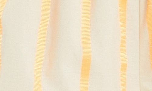 English Factory Tape Stripe Stretch Cotton Shorts In Beige/orange