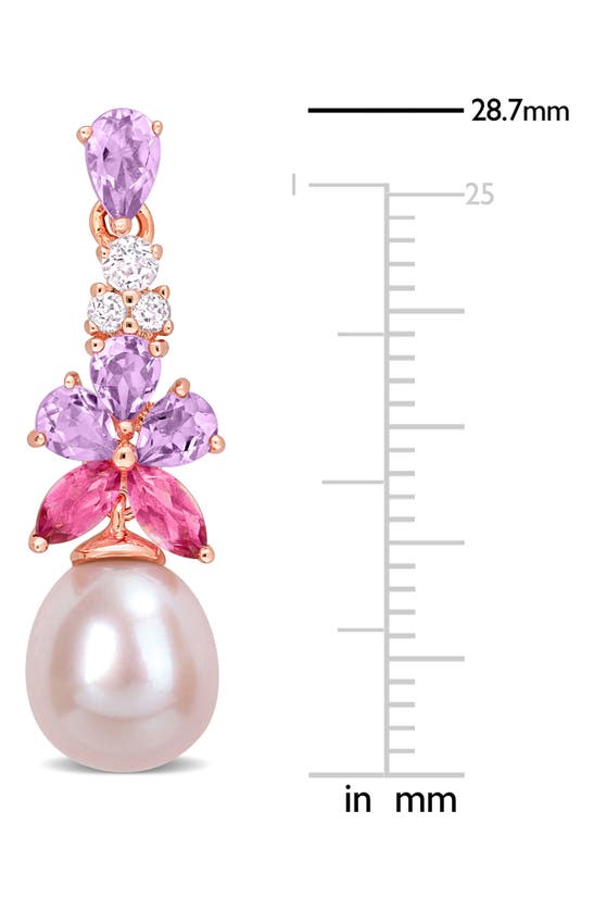 Shop Delmar Topaz, Amethyst & Cultured Pearl Drop Earrings In Multi