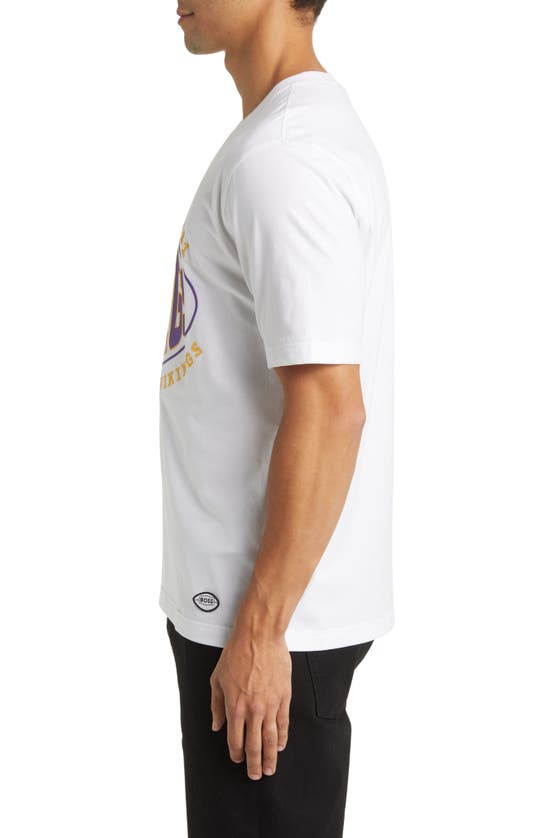 Shop Hugo Boss Boss X Nfl Stretch Cotton Graphic T-shirt In Minnesota Vikings White
