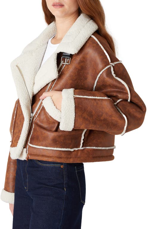 Blanknyc Faux Shearling Jacket In Steady Habit