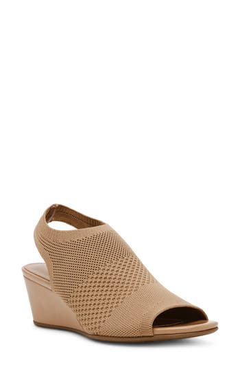Anne Klein Bree Ankle Strap Sandal In Sandstone Knit