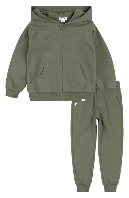 MILES THE LABEL Basics Zip Hoodie & Joggers Set in Dusty Green 