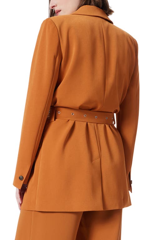 Dee Ocleppo Belted Double Breasted Blazer In Sugar Almond