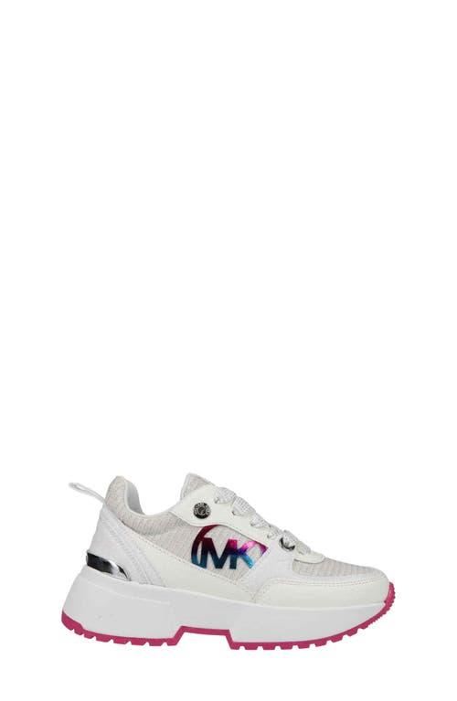 Shop Michael Michael Kors Cosmo Sneaker In White/rainbow/multi