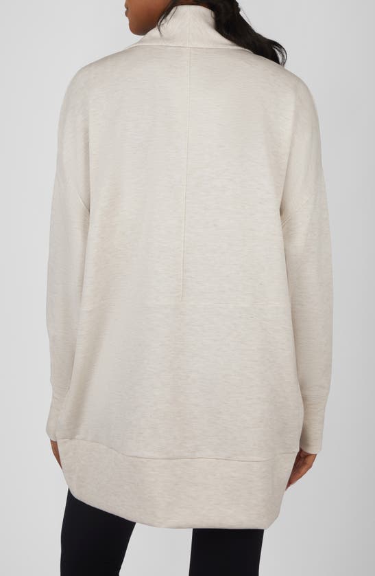 Yogalicious London Open Front Scuba Cardigan In Heather Crystal Gray
