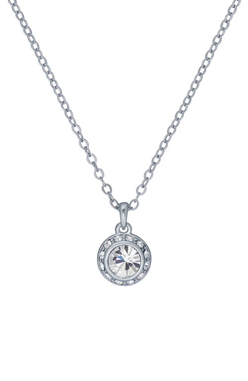 Ted Baker London Soltell Solitaire Crystal Halo Pendant Necklace in Silver Tone Clear Crystal at Nordstrom