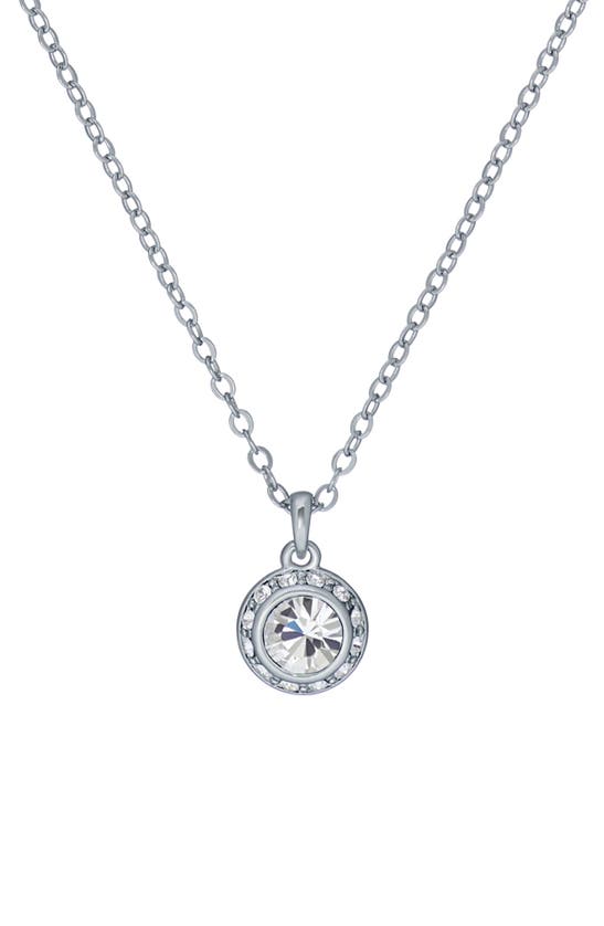 Shop Ted Baker Soltell Solitaire Crystal Halo Pendant Necklace In Silver Tone Clear Crystal