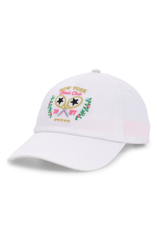 The Accessory Collective Kids' Ny Tennis Club Embroidered Baseball Cap In White