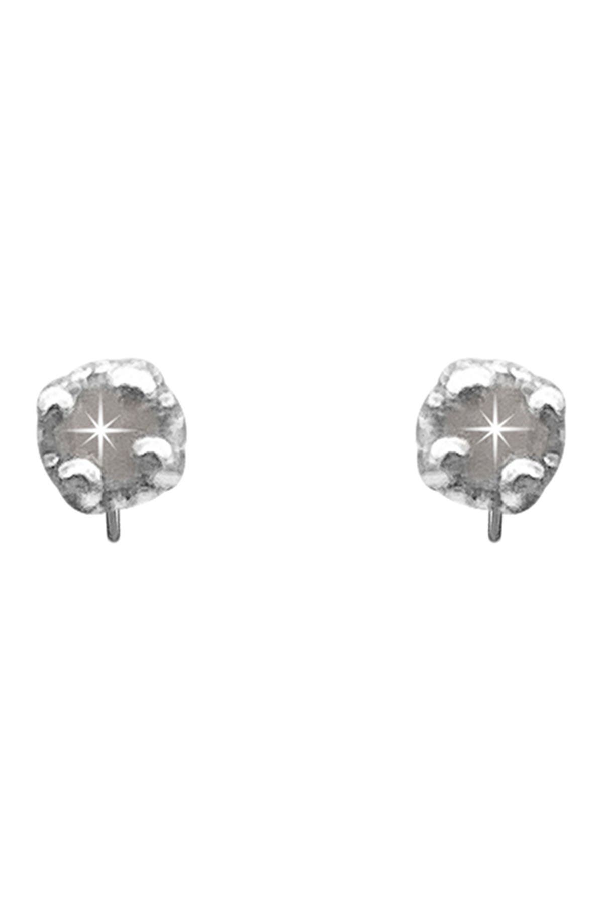 Adornia Fine White Rhodium Plated Sterling Silver Diamond Stud Earrings