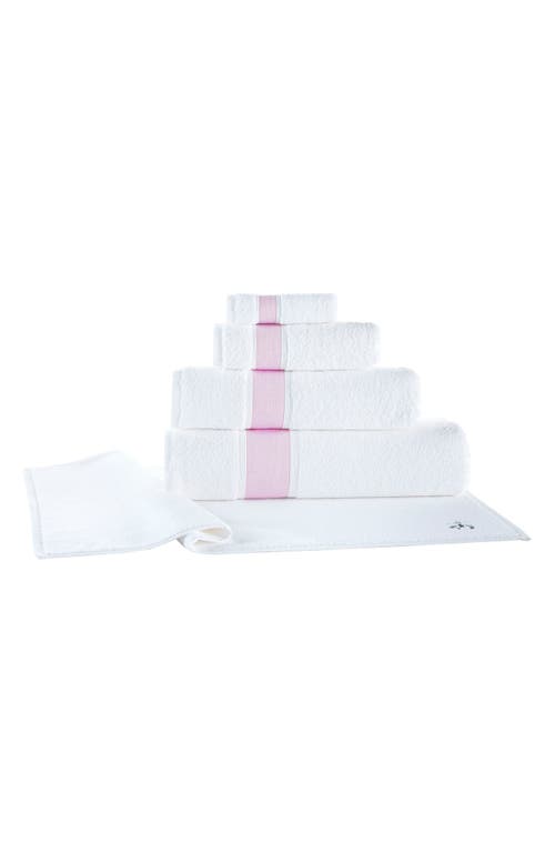 Shop Brooks Brothers Ottoman Rolls Turkish Cotton Bath Essential In Pink/white