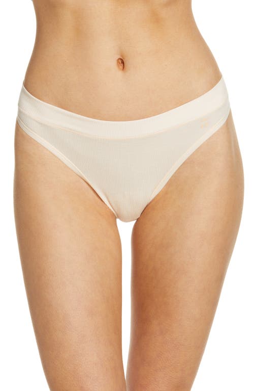 Tommy John Second Skin Ribbed Thong in Pastel Rose Tan