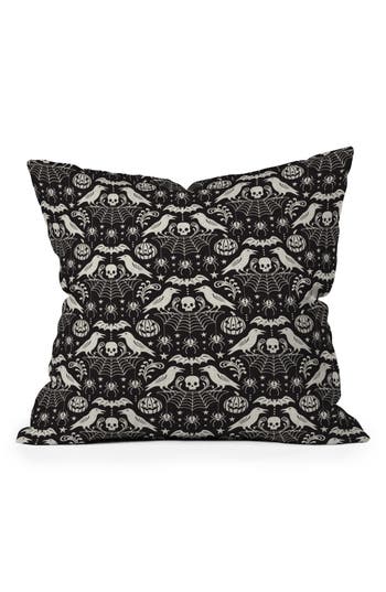 Deny Designs Poesie Garden Throw Pillow In Black