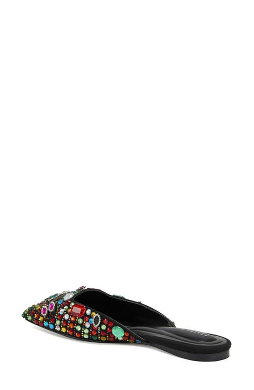 Azalea Wang Nelsat Embellished Mule In Black Rainbow Multi